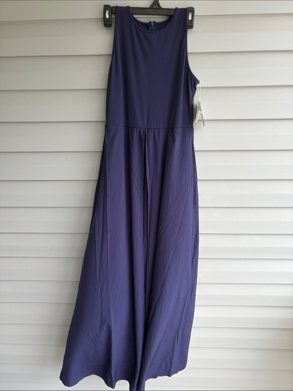NWT HALARA Sleeveless Navy Blue Maxi Dress opens to front with pants